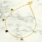 925 Ayar Gümüş Siyah Oniks Taşlı Yusufçuk Model Halhal thumbnail 2