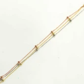 925 Ayar Gümüş 3 Renk Zincir & Toplu Bileklik thumbnail 2