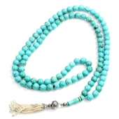 925 Ayar Gümüş Püsküllü Firuze Taşlı  99' lu Tesbih thumbnail 1