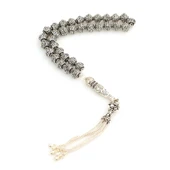 925 Ayar Gümüş Telkâri İşlemeli Tesbih thumbnail 1