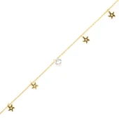 925 Ayar Gümüş Yuvarlak Zirkon Taşlı Deniz Yıldızı Halhal thumbnail 1