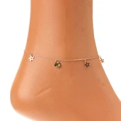 925 Ayar Gümüş Yuvarlak Peridot Taşlı Deniz Yıldızı Model Halhal thumbnail 3