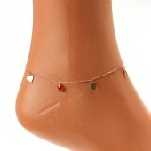 925 Ayar Gümüş Yakut Taşlı Kalp Modeli Halhal - 1