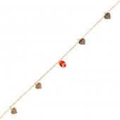 925 Ayar Gümüş Yakut Taşlı Kalp Modeli Halhal - 2