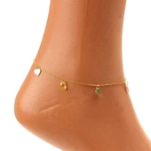 925 Ayar Gümüş Limon Kuvars Taşlı Kalp Modeli Halhal thumbnail 2