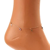 925 Ayar Gümüş Ametist Taşlı Kuzey Yıldızı Modeli Halhal thumbnail 2