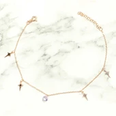 925 Ayar Gümüş Ametist Taşlı Kuzey Yıldızı Modeli Halhal thumbnail 3