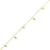 925 Ayar Gümüş Zirkon Taşlı Kuzey Yıldızı Modeli Halhal thumbnail 1