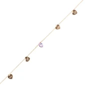 925 Ayar Gümüş Ametist Taşlı Kalp & Sonsuzluk Modeli Halhal thumbnail 1