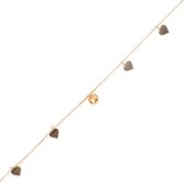 925 Ayar Gümüş Sitrin Taşlı Kalp Modeli Halhal thumbnail 1