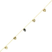 925 Ayar Gümüş Oniks Taşlı Kalp & Sonsuzluk Modeli Halhal thumbnail 2