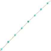 925 Ayar Gümüş 8 Adet Turkuaz Halhal thumbnail 3