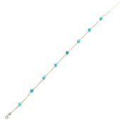 925 Ayar Gümüş 8 Adet Turkuaz Halhal thumbnail 5