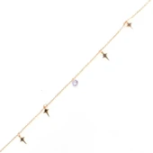 925 Ayar Gümüş Ametist Taşlı Kuzey Yıldızı Modeli Halhal thumbnail 1