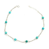 925 Ayar Gümüş 8 Adet Turkuaz Halhal thumbnail 1