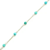 925 Ayar Gümüş 8 Adet Turkuaz Halhal thumbnail 4