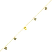 925 Ayar Gümüş Limon Kuvars Taşlı Kalp Modeli Halhal thumbnail 1