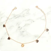 925 Ayar Gümüş Sitrin Taşlı Kalp Modeli Halhal thumbnail 3