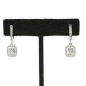 925 Ayar Gümüş Kare Model Baget Taş Küpe thumbnail 2