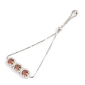 925 Ayar Gümüş Kare Taşlı Üçlü Küp Zincirli Asansör Bileklik thumbnail 2