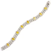 925 Ayar Gümüş Damla Sitrin Taşlı Bileklik thumbnail 1