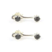 925 Ayar Gümüş Oniks Taşlı Çift Taşlı Küpe thumbnail 1