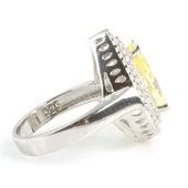 925 Ayar Gümüş Damla Sitrin Anturaj Taşlı Yüzük thumbnail 3