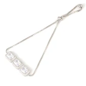 925 Ayar Gümüş Dikdörtgen Zirkon Taşlı Asansörlü Bileklik thumbnail 1