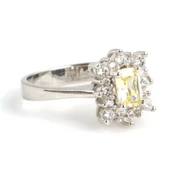 925 Ayar Gümüş Sitrin ve Zirkon Taşlı Yüzük thumbnail 3