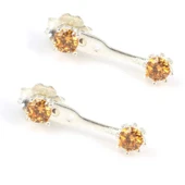 925 Ayar Gümüş Sitrin Taşlı Çift Taşlı Küpe thumbnail 1