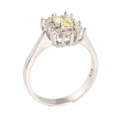 925 Ayar Gümüş Sitrin ve Zirkon Taşlı Yüzük thumbnail 2