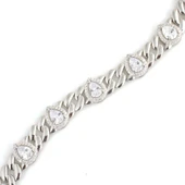 925 Ayar Gümüş Damla Zirkon Taşlı Bileklik thumbnail 2