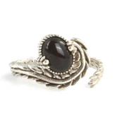 925 Ayar Gümüş Kapüşon Oval Onix Taşlı Sarmaşık Yüzük thumbnail 2