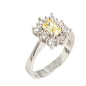 925 Ayar Gümüş Sitrin ve Zirkon Taşlı Yüzük thumbnail 1