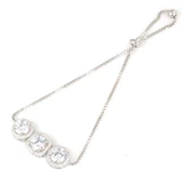 925 Ayar Gümüş Kare ve Yuvarlak Zirkon Taşlı Asansörlü Bileklik thumbnail 1