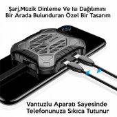Polham Baseus X-Men İphone Telefon Soğutucu Radyotörü, Şarj ve Kulaklık Girişli Telefon Soğutucusu - 3