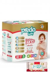PREDO Premium Pants Külot Bezi 5 Numara 32 Adet + Islak Mendil 40lı - 1