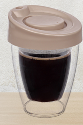 Yayke  Çift Cidarlı  Espresso Lungo Kahve Bardağı Kapaklı El Yakmaz Bardak - 1