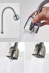 Yayke 1.Sınıf  2 Fonksiyonlu Oynar Başlıklı Spiralli Mutfak Lavabo Musluk Çeşme Başlığı Kaliteli - 1