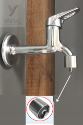 Yayke Aç Kapa Perletörlü Bas Çek Musluk Uçlu Uzun Musluk Tuvalet Bahçe Çeşme Balkon Lavabo Wc Musluk - 1