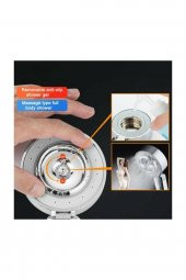 Yayke  Çift Taraflı SPA Masaj Duş Başlığı +  1.sınıf Kaliteli Pvc Kaplama Duş Hortumu Gri + Mafsal - 4