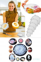 Yayke 6lı Silikon Streç Kapak, Silikon Bone, Hava Geçirmez Koruma Kapakları - 2