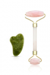 Pembe Kuvars Taşı Masaj Aleti -Yeşim Gua Sha Yüz Bakımı 1.kalite Doğal Taş - 1