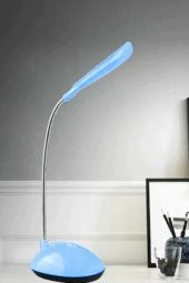 Yayke Mini Led Masa Lambası - Pilli Kitap Okuma Işığı - Led Lamba(Mavi) - 1