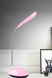 Yayke Mini Led Masa Lambası - Pilli Kitap Okuma Işığı - Led Lamba(Pembe) - 1
