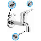 Yayke Aç Kapa Perletörlü Uzun Musluk Tuvalet Bahçe Çeşme Balkon Lavabo Wc Musluğu 1. Kalite Pirinç - 4