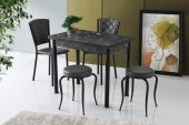 Smart Mutfak Masa 2 Sandalye 2 Tabure Set 60x90cm - 2