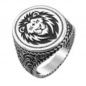 Aslan Figürlü 925 Ayar Gümüş Yüzük thumbnail 3