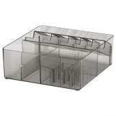 Çekmece İçi Makyaj Düzenleyici 32x28x10 cm IKEA Makyaj Organizeri Füme Renk Bölmeli Kutu - 1