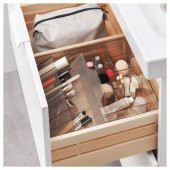 Çekmece İçi Makyaj Düzenleyici 32x28x10 cm IKEA Makyaj Organizeri Füme Renk Bölmeli Kutu - 3